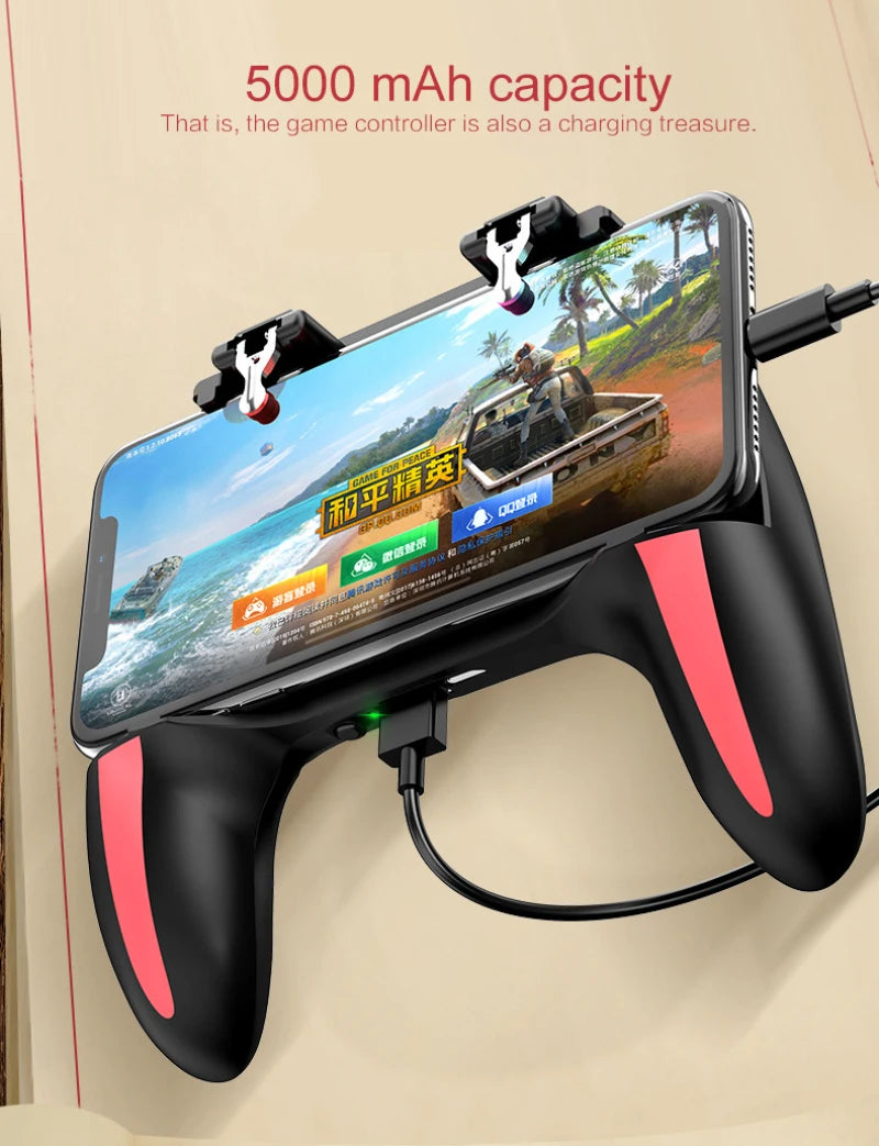 2022 New H10 PUBG Game Controller Gamepad for Mobile Phone Game Shooter Joystick PUGB Helper Gamepad with Two Fans